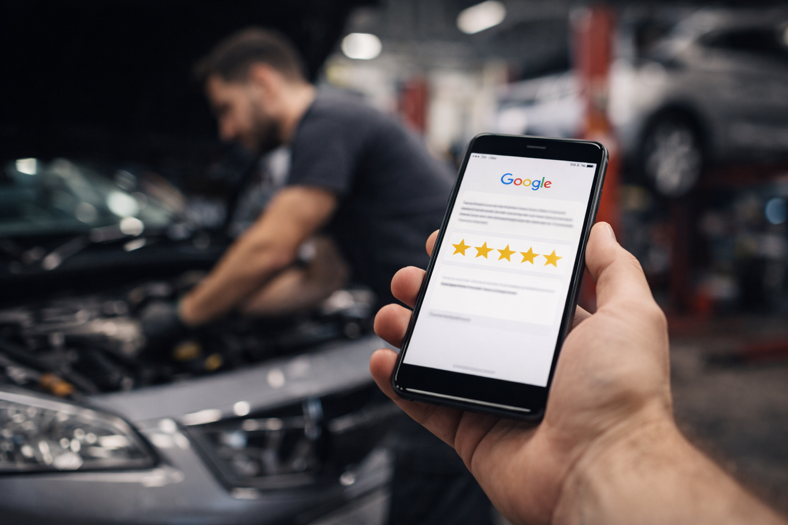 Google reviews automated with garage management software