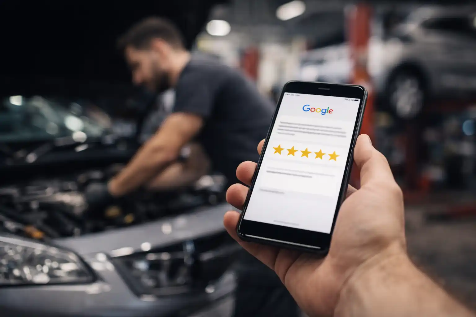 Google reviews automated with garage management software