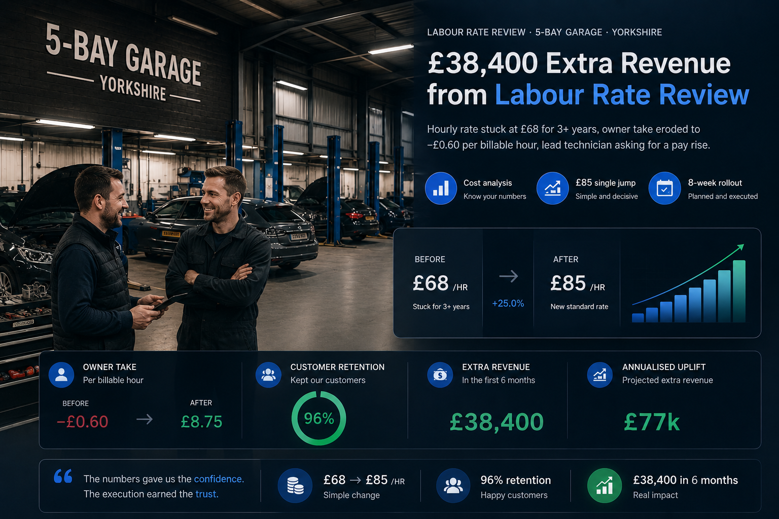 5-bay independent garage in Yorkshire using My Garage CRM for service customer retention