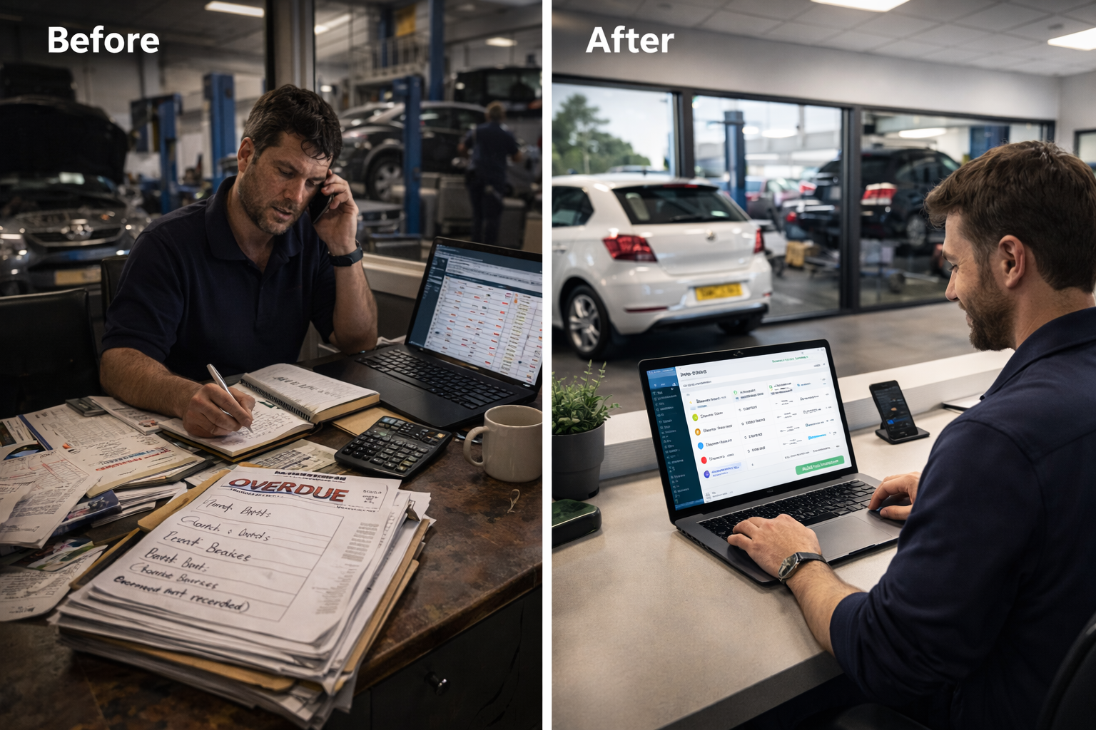 Mechanic reduced overdue invoices with automated chasing