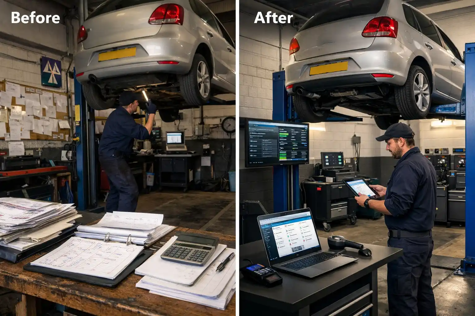 Single bay garage digital job management